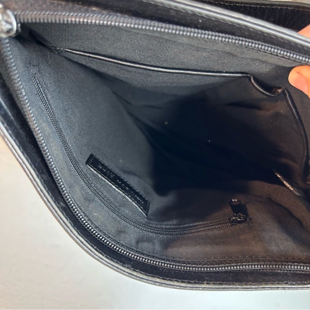 KENNETH COLE REACTION womans handbag black silver leather modern gothcore y2k - Picture 12 of 15